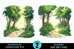 Watercolor Hiking Trails Collection Clipart Product Image 1