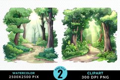 Watercolor Hiking Trails Collection Clipart Product Image 1
