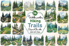 Watercolor Hiking Trails Clipart Bundle Product Image 1