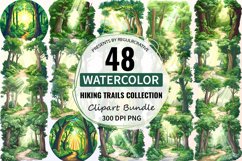 Watercolor Hiking Trails Clipart Bundle Product Image 1