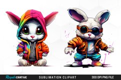 Hipster Animal,Funny Bunnies,Funny Animal,Bunny Png,Cool Bunny,Rabbit in Clothes,Rabbit in a Hat,Bunny Clipart,Bunny Sublimation,
