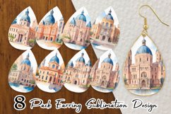 Watercolor Historic architecture Earring teardrop Product Image 1