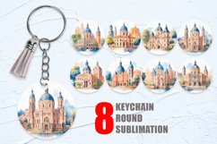 Keychain Watercolor Historic architecture and landmarks Product Image 1