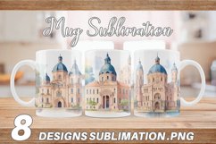 Watercolor Historic architecture | Mug sublimation design Product Image 1