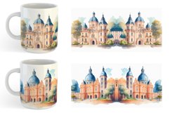 Watercolor Historic architecture | Mug sublimation design Product Image 2