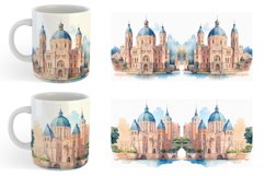Watercolor Historic architecture | Mug sublimation design Product Image 3