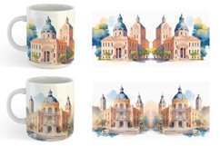 Watercolor Historic architecture | Mug sublimation design Product Image 4