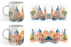 Watercolor Historic architecture | Mug sublimation design Product Image 5