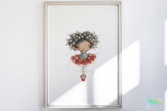 Watercolor Holiday Ballerina Clipart Product Image 5