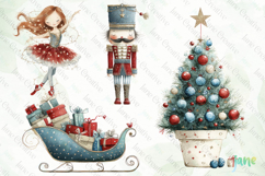 Watercolor Holiday Ballerina Clipart Product Image 1