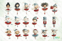 Watercolor Holiday Ballerina Clipart Bundle Product Image 7
