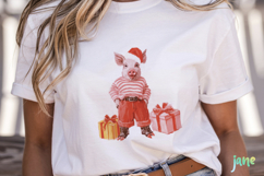 Watercolor Holiday Piglet PNG Product Image 8