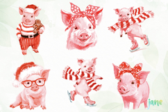 Watercolor Holiday Piglet PNG Product Image 2