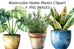 Watercolor Home Plants Clipart Product Image 1