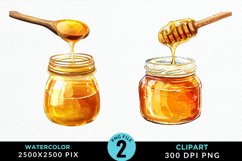 Watercolor Honey Treats Clipart Bundle Product Image 2