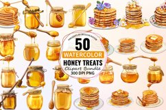 Watercolor Honey Treats Clipart Bundle Product Image 1