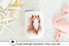 ginger horse illustration shown on a tumbler