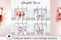 tumblers with white horse wraps