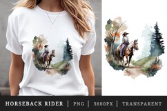 Watercolor horseback rider t-shirt sublimation print design Product Image 1