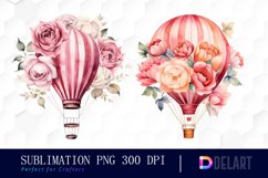 Watercolor Hot Air Balloon Clipart Bundle Product Image 2