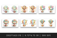 Watercolor hot air balloon design wrap sublimation bundle for customize your mug