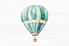 Retro Hot Air Balloon Watercolor Sublimation Clipart Product Image 6