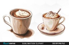 Watercolor Hot Chocolate Design Clipart Product Image 1