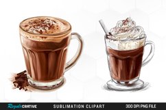 Watercolor Hot Chocolate Design Clipart Product Image 1