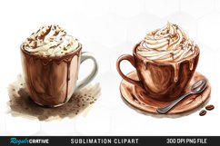 Watercolor Hot Chocolate Image Clipart Product Image 1