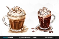 Watercolor Hot Chocolate Image Clipart Product Image 1