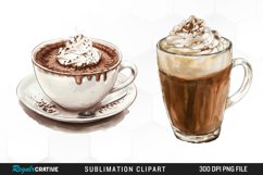 Watercolor Hot Chocolate Design Clipart Product Image 1