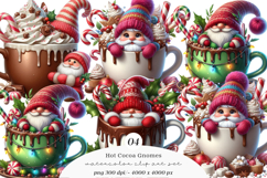 Watercolor Hot Cocoa Gnomes Clipart Product Image 1