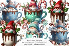 Watercolor Hot Cocoa Gnomes Clipart Product Image 1