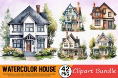 Watercolor House Clipart Bundle Product Image 1