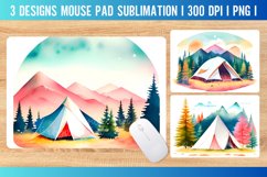 Camping Mouse Pad Sublimation Design PNG | Watercolor Campin Product Image 1