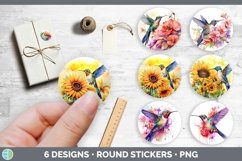 Bundle of six Watercolor Stickers designs.