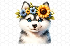 Watercolor Husky Clipart Sublimation PNG Design