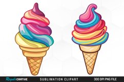 Watercolor Ice Cream Image Clipart Product Image 1