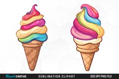 Watercolor Ice Cream Graphics Clipart Product Image 1