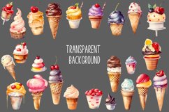 Watercolor Ice cream Clipart