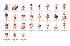 Watercolor Ice cream Clipart