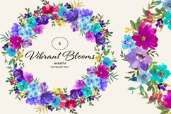 Watercolor Vibrant Blooms Clipart Set Product Image 4