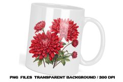 Flowers Watercolor Clipart, Floral Sublimation PNG Product Image 3