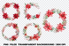 Christmas wreath watercolor clipart sublimation png Product Image 3