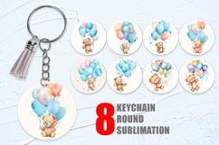 Watercolor Teddy Bear Keychain | Keyring Product Image 1