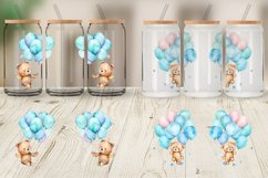 Watercolor Teddy Bear Glass Can Wraps Product Image 3