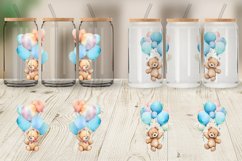 Watercolor Teddy Bear Glass Can Wraps Product Image 4