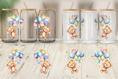 Watercolor Teddy Bear Glass Can Wraps Product Image 5