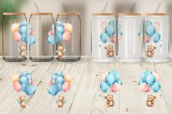 Watercolor Teddy Bear Glass Can Wraps Product Image 6