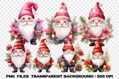 Gnomes Christmas Watercolor Clipart Sublimation PNG Product Image 3